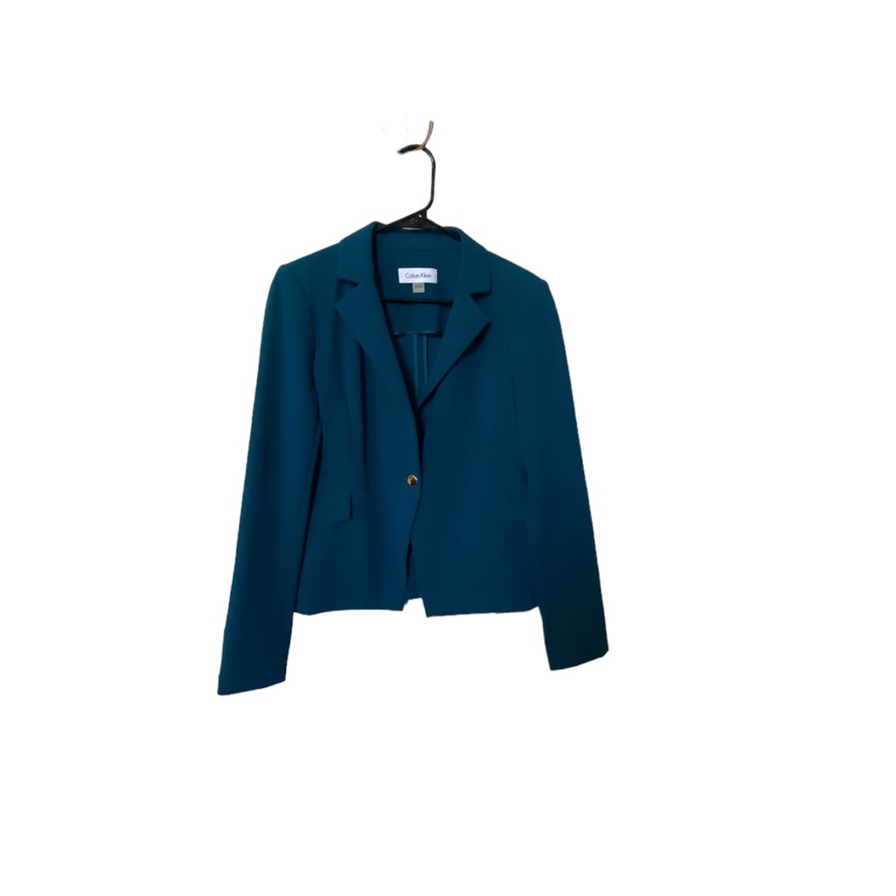 Calvin Klein Women's Work Blazer - Teal Peacock Blue